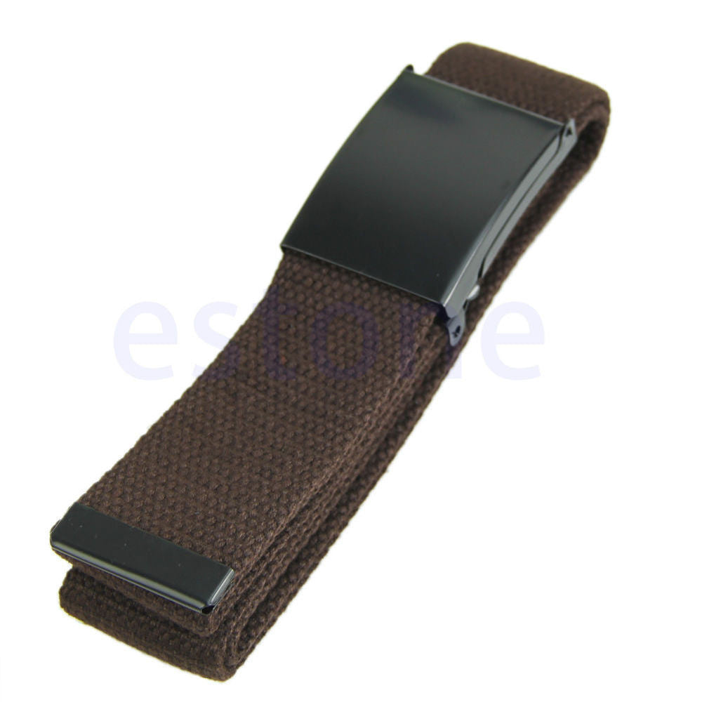 Online discount shop Australia - Fashion Unisex Plain Webbing Mens Boys Waist Belt Waistband Casual Canvas Belt