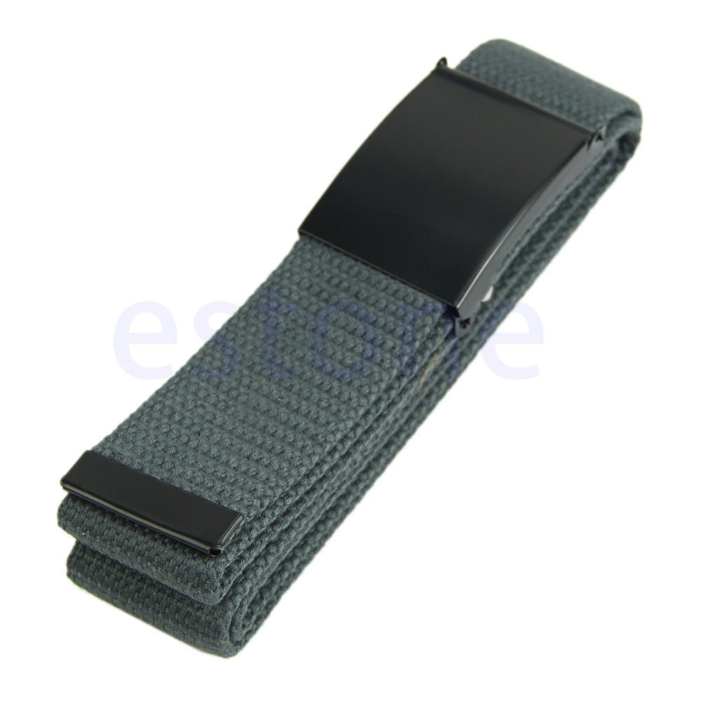 Online discount shop Australia - Fashion Unisex Plain Webbing Mens Boys Waist Belt Waistband Casual Canvas Belt