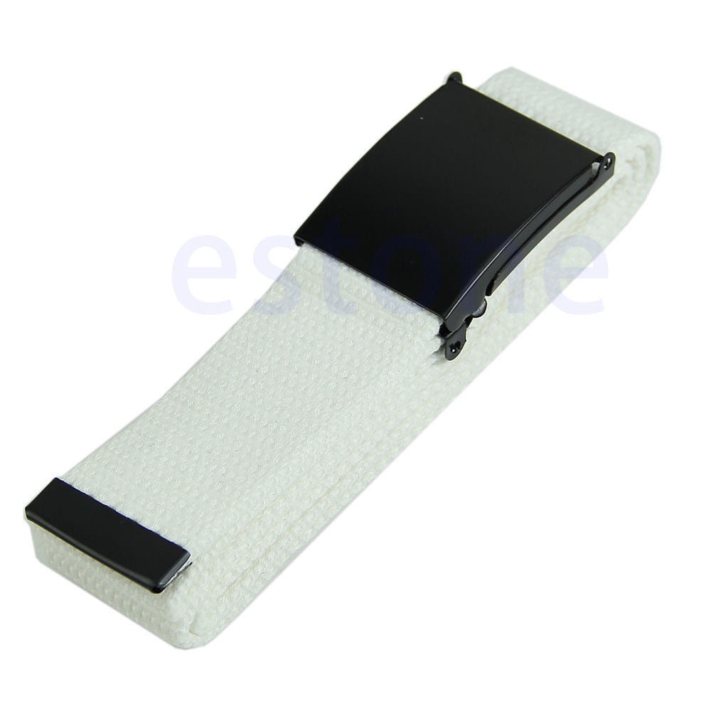 Online discount shop Australia - Fashion Unisex Plain Webbing Mens Boys Waist Belt Waistband Casual Canvas Belt