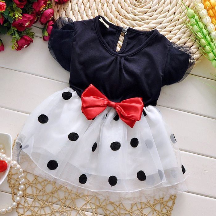 1-3 years old baby girls dress summer cotton material Free shipping new style dot bow baby clothes princess infant dresses - CelebritystyleFashion.com.au online clothing shop australia