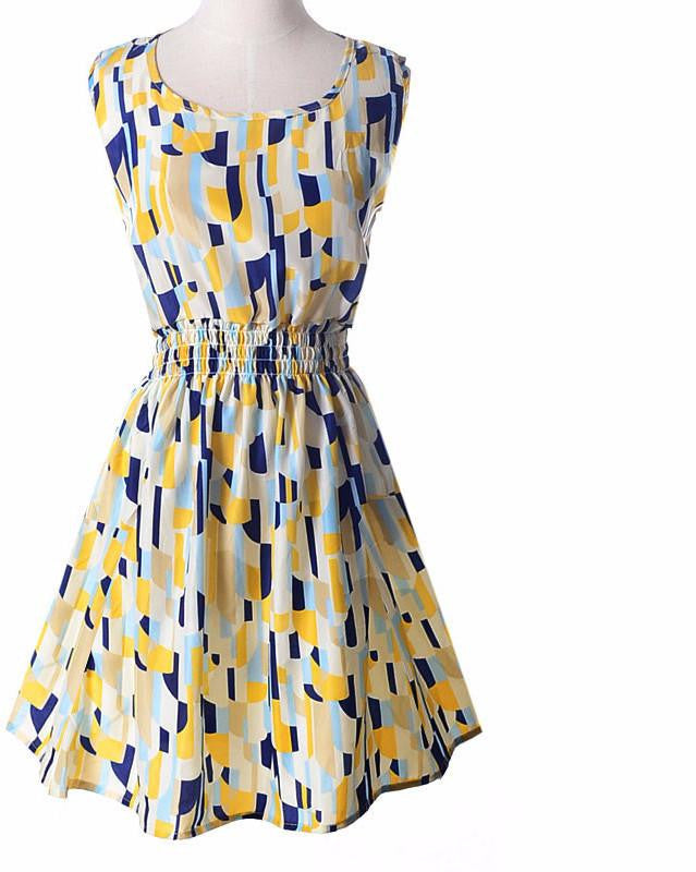 Summer Autumn Korean Women's Casual Dresses Bohemian Floral Leopard Vest Printed Beach Dresses For Women Large Size Dress