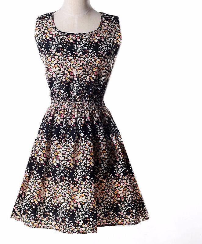 Summer Autumn Korean Women's Casual Dresses Bohemian Floral Leopard Vest Printed Beach Dresses For Women Large Size Dress