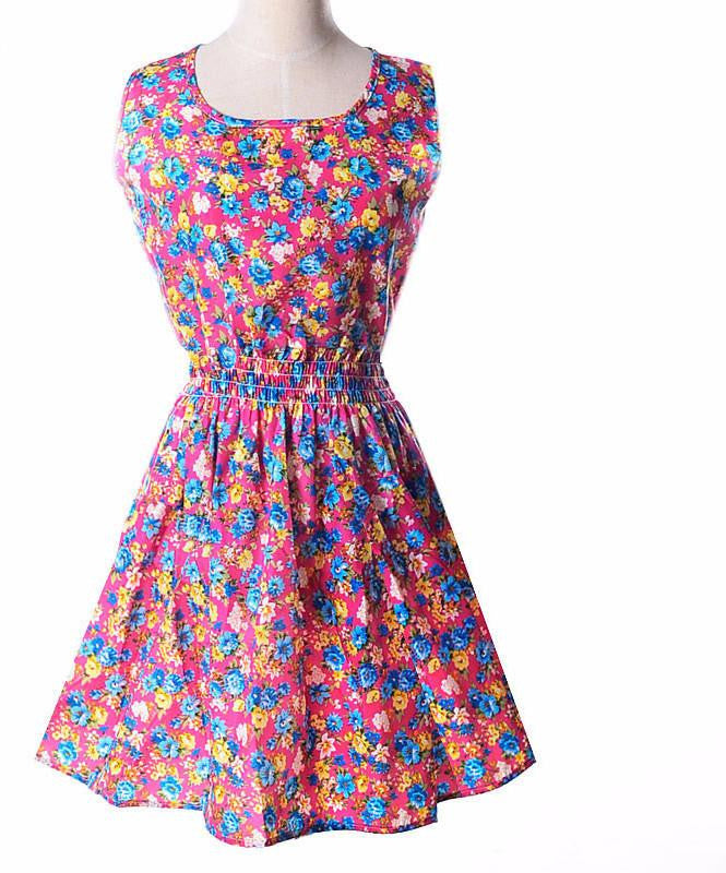 Summer Autumn Korean Women's Casual Dresses Bohemian Floral Leopard Vest Printed Beach Dresses For Women Large Size Dress