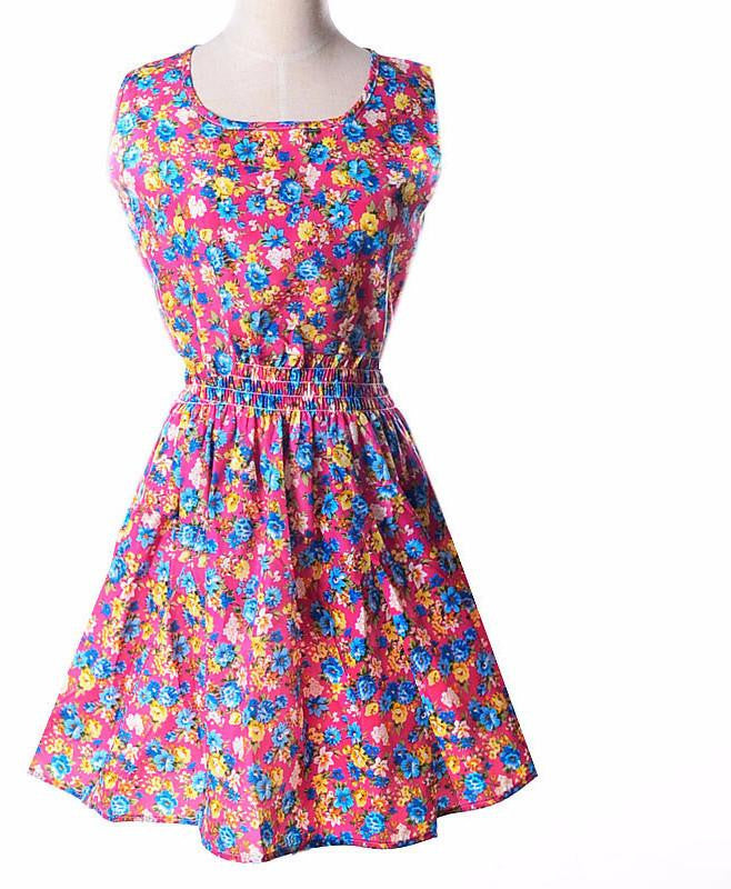 Summer Autumn Korean Women's Casual Dresses Bohemian Floral Leopard Vest Printed Beach Dresses For Women Large Size Dress