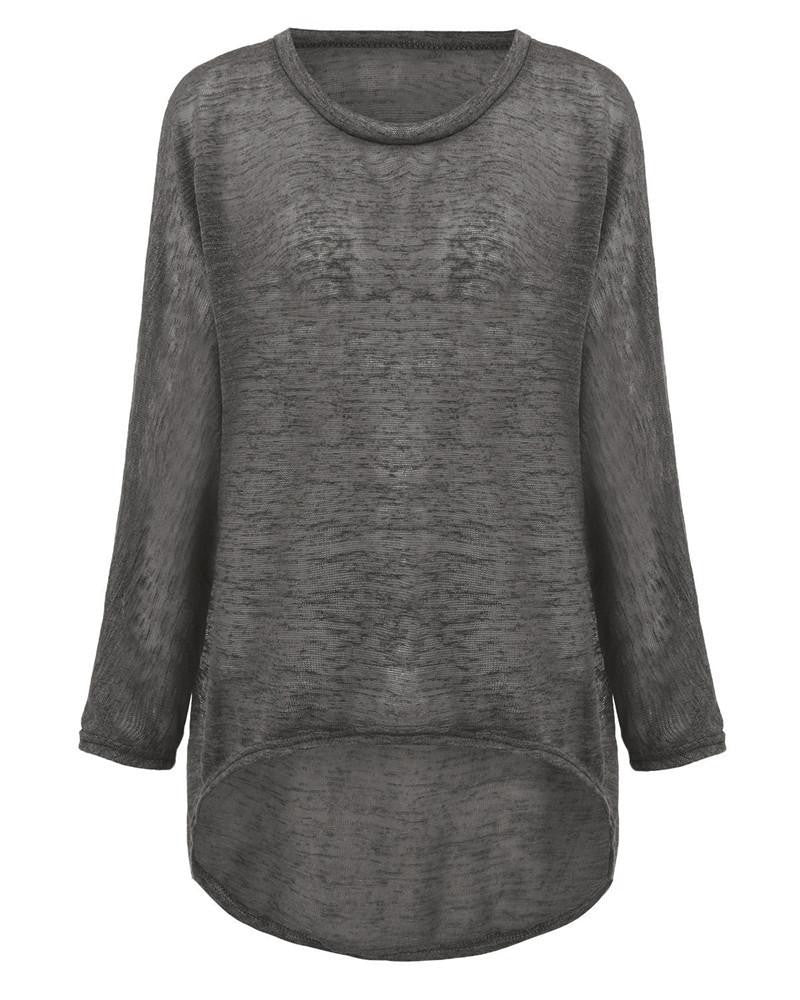 T-shirt Women O neck Long Batwing Sleeve Loose Tee Shirts Female Casual Solid Plus Size S-3XL Top