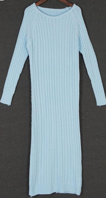 Women long sweater dress autumn winter sexy slim Bodycon Dresses Elastic Skinny Brief Knitted Dress vestidos