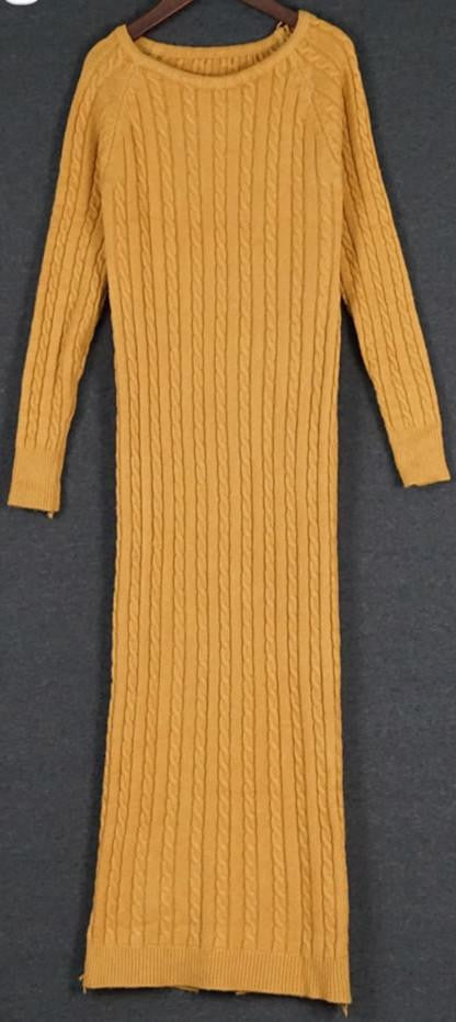 Women long sweater dress autumn winter sexy slim Bodycon Dresses Elastic Skinny Brief Knitted Dress vestidos