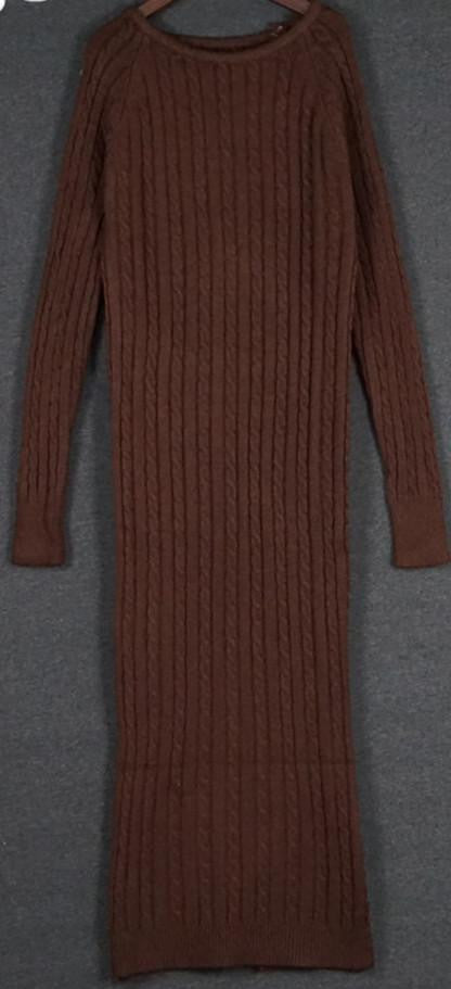 Women long sweater dress autumn winter sexy slim Bodycon Dresses Elastic Skinny Brief Knitted Dress vestidos