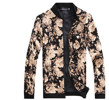 Online discount shop Australia - Men's Slim jacquard jacket coat fashion leisure wild cardigan stylish floral jacket men