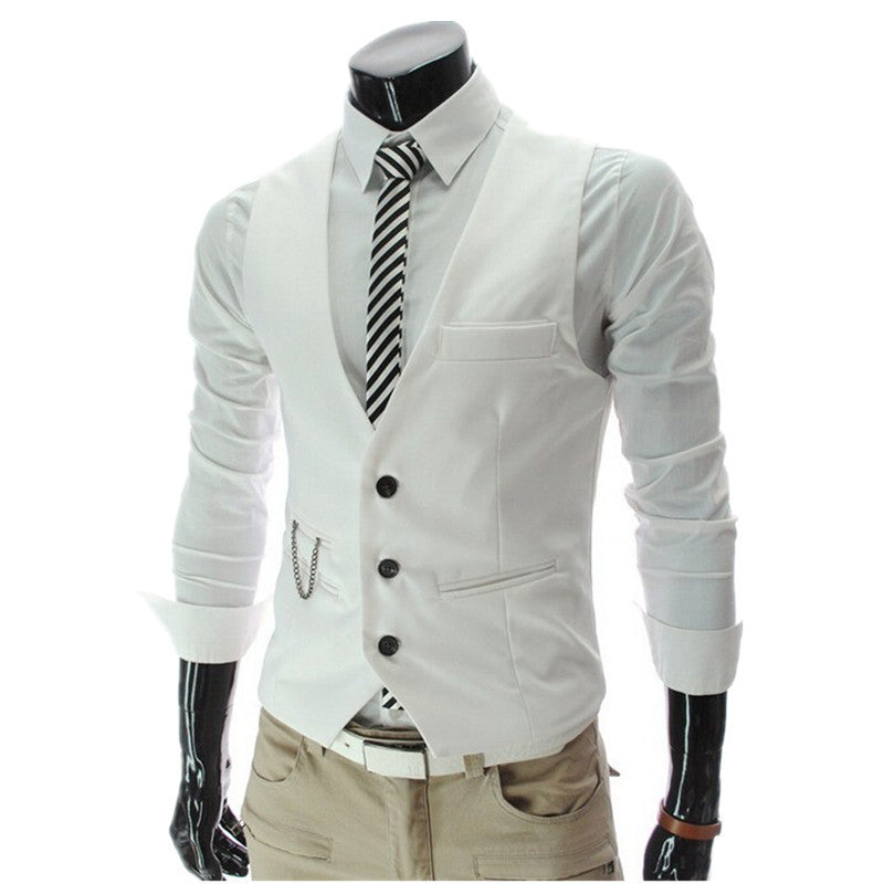Online discount shop Australia - Men's Slim Fit Dress Suit Vest Waistcoats Men Gilet