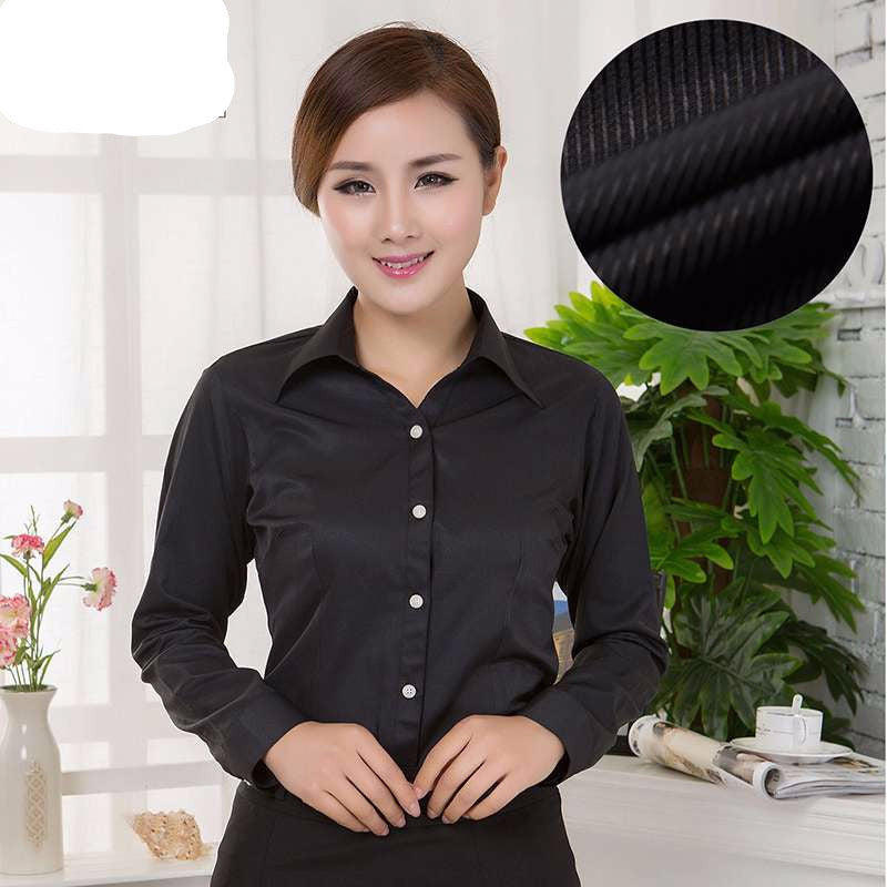 Online discount shop Australia - Blouses Shirts Office Lady Work Wear Plus Size Long Sleeve Cotton Basic Shirts Formal Women Blouses Tops