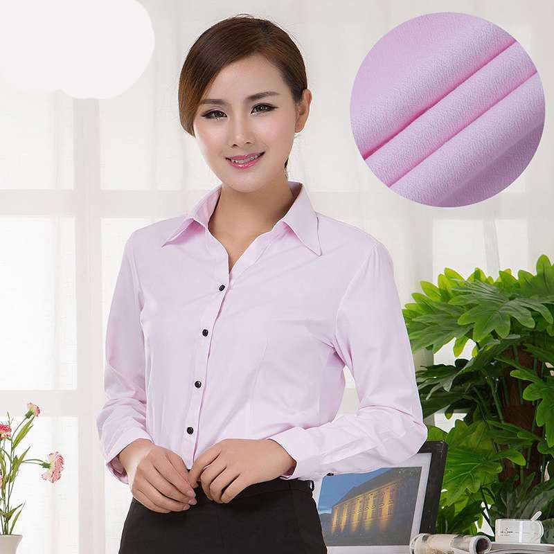 Online discount shop Australia - Blouses Shirts Office Lady Work Wear Plus Size Long Sleeve Cotton Basic Shirts Formal Women Blouses Tops