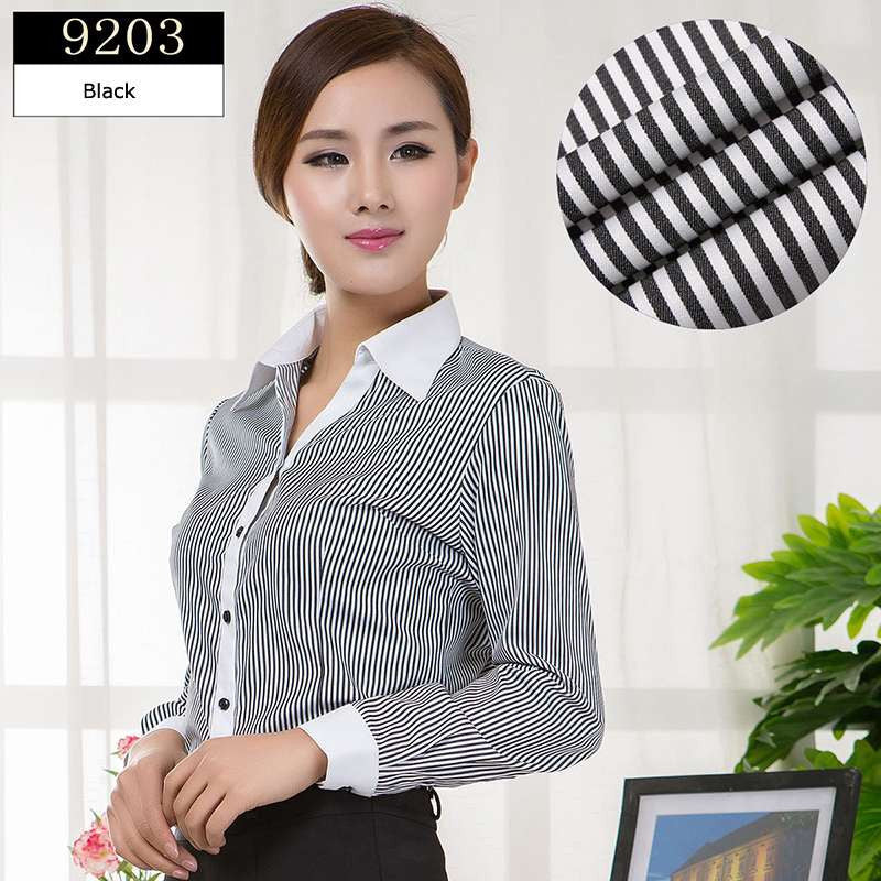 Online discount shop Australia - Blouses Shirts Office Lady Work Wear Plus Size Long Sleeve Cotton Basic Shirts Formal Women Blouses Tops