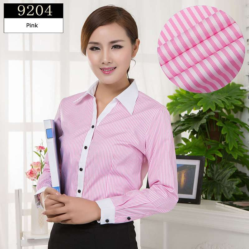 Online discount shop Australia - Blouses Shirts Office Lady Work Wear Plus Size Long Sleeve Cotton Basic Shirts Formal Women Blouses Tops