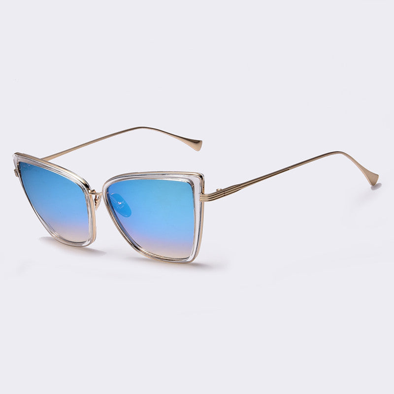 Fashion Women Sunglasses Cat Mirror Glasses Metal Cat Eye Sunglasses Women Brand Designer High Quality Square Style - CelebritystyleFashion.com.au online clothing shop australia