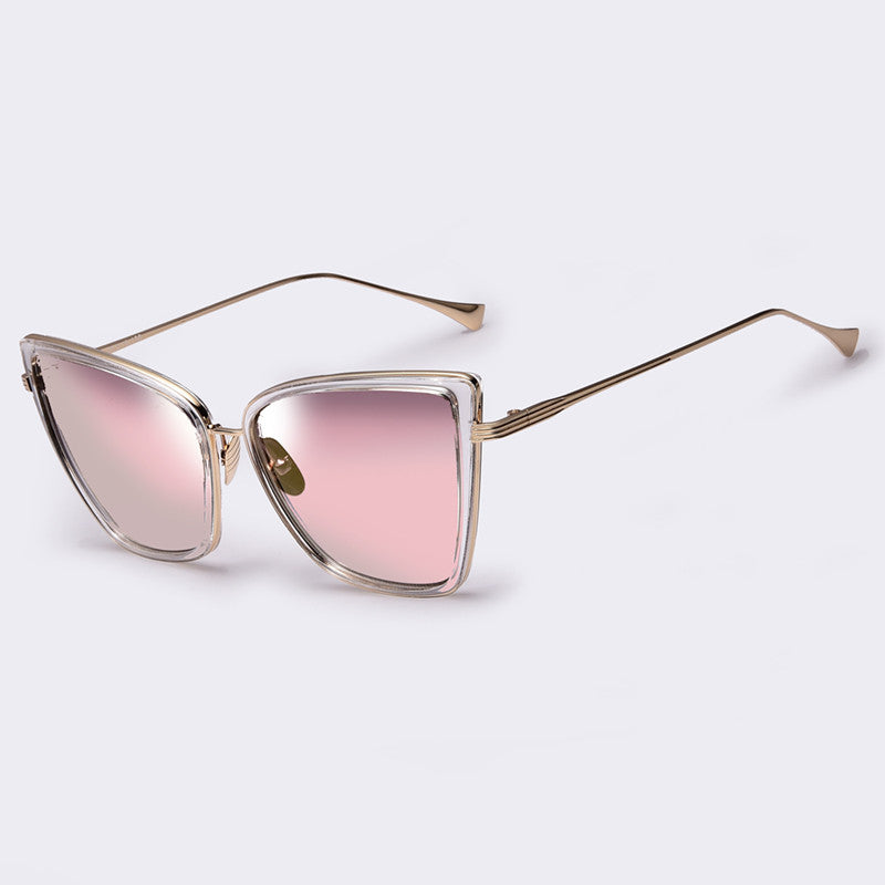Fashion Women Sunglasses Cat Mirror Glasses Metal Cat Eye Sunglasses Women Brand Designer High Quality Square Style - CelebritystyleFashion.com.au online clothing shop australia