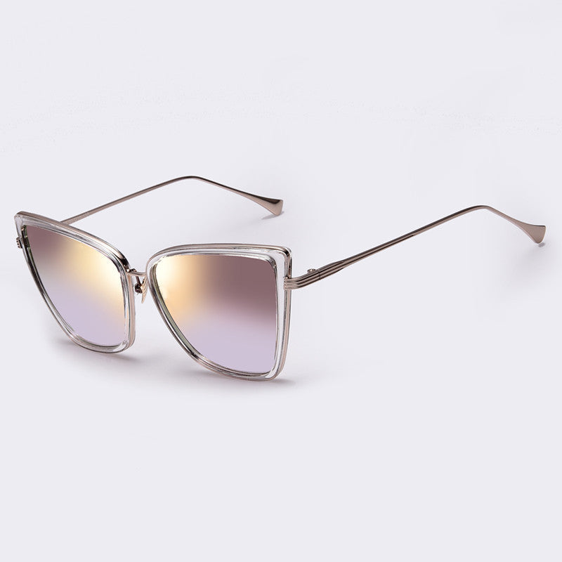 Fashion Women Sunglasses Cat Mirror Glasses Metal Cat Eye Sunglasses Women Brand Designer High Quality Square Style - CelebritystyleFashion.com.au online clothing shop australia