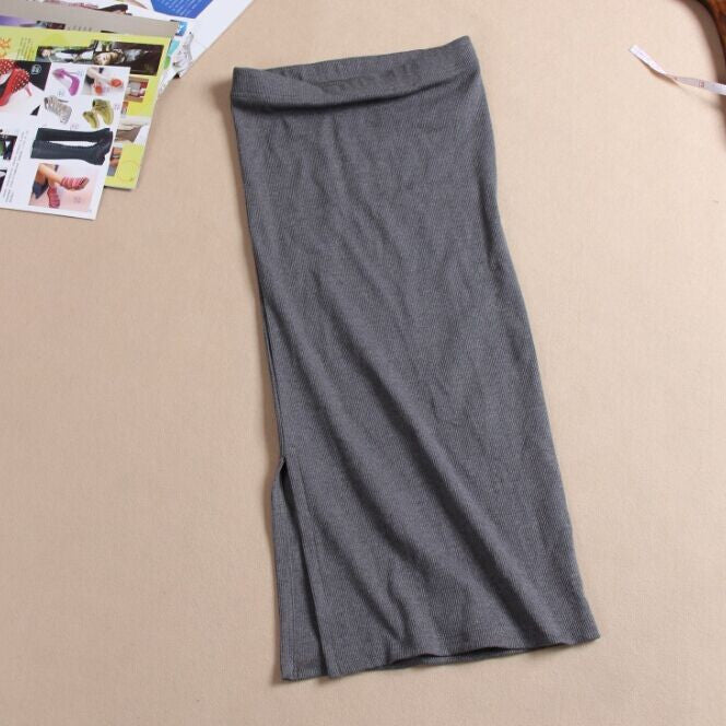 Online discount shop Australia - Autumn Winter Women Skirt Wool Rib Knit Long Skirt Package Hip Split Skirts