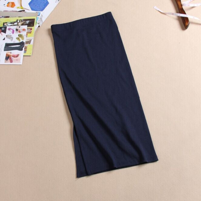 Online discount shop Australia - Autumn Winter Women Skirt Wool Rib Knit Long Skirt Package Hip Split Skirts