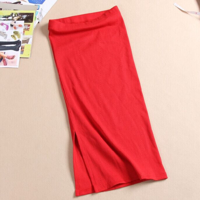 Online discount shop Australia - Autumn Winter Women Skirt Wool Rib Knit Long Skirt Package Hip Split Skirts