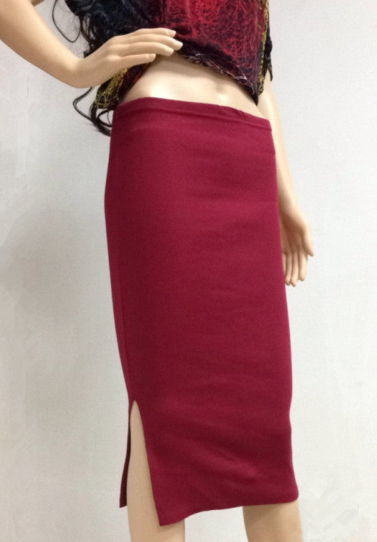Online discount shop Australia - Autumn Winter Women Skirt Wool Rib Knit Long Skirt Package Hip Split Skirts