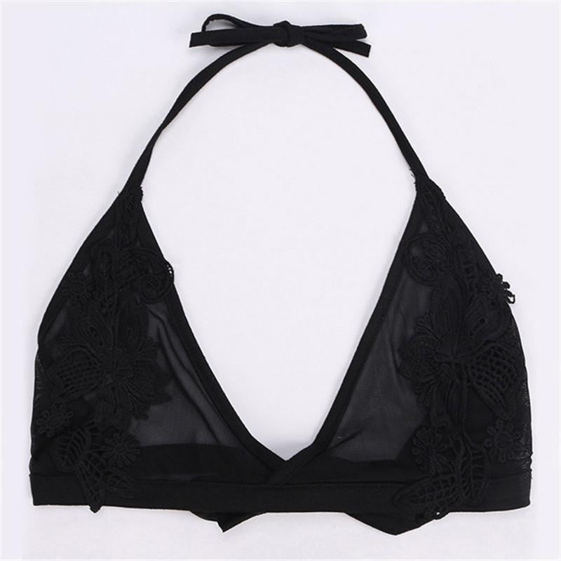 Online discount shop Australia - Fashion Women Crop Top Lace Flower Patchwork Strappy Cropped Tops Camisole Sexy Beach Bralette Bras Plus Size