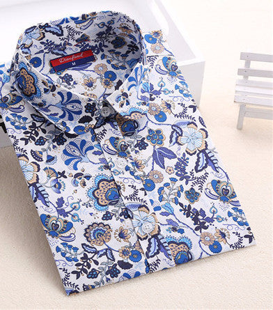 Online discount shop Australia - Floral Women Blouses Polka Dot Blouse Long Sleeve Shirt Women Cotton Ladies Tops