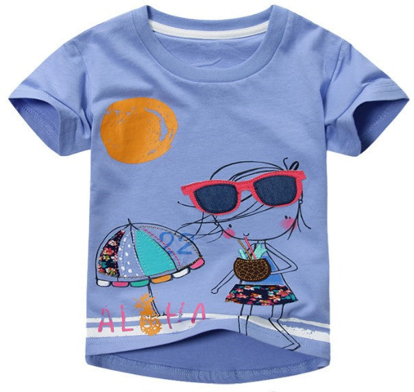 Girl t-shirt big Girls tees shirts children blouse t-shirts kids summer clothes jacket rabbit pink - CelebritystyleFashion.com.au online clothing shop australia