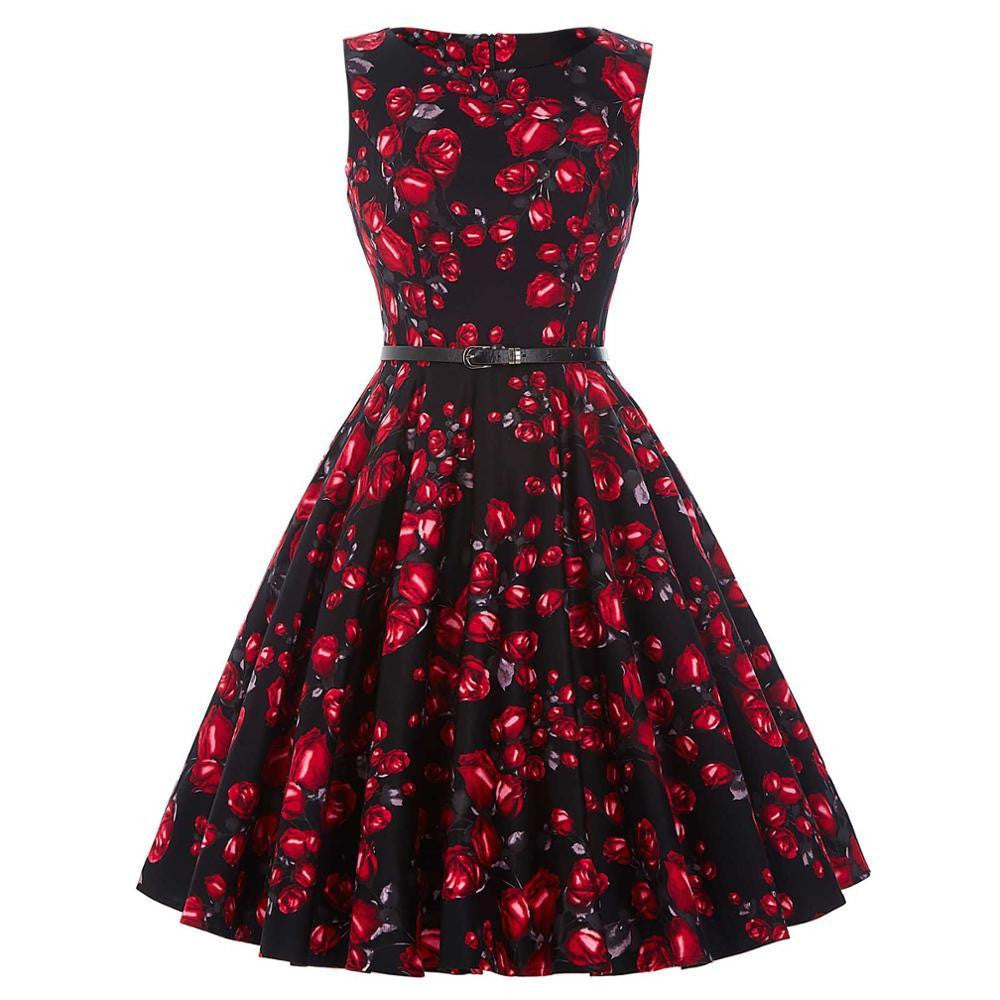 Summer Dresses Women Pinup Retro Robe Rockabilly 50s Vintage Dress Plus Size XS-3XL Cocktail Party Dress Vestidos Femininos