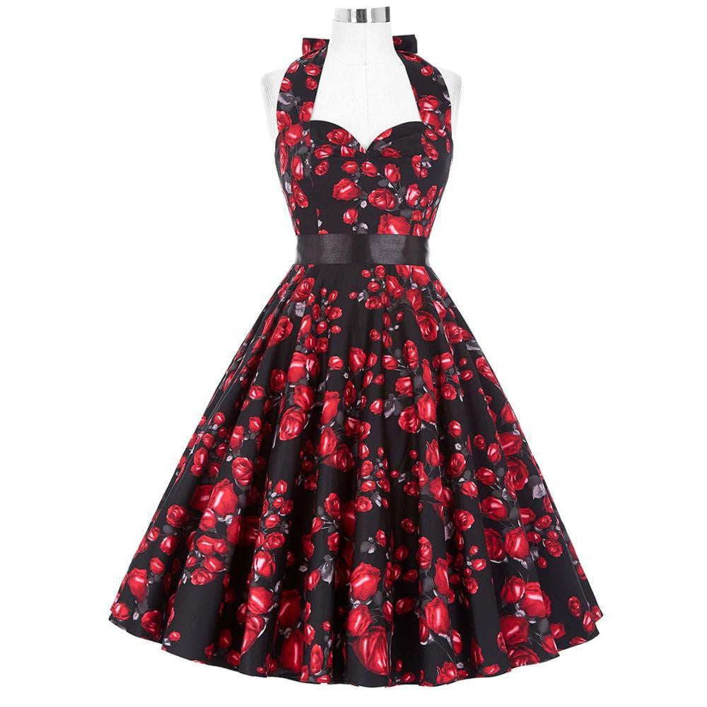 Summer Dresses Women Pinup Retro Robe Rockabilly 50s Vintage Dress Plus Size XS-3XL Cocktail Party Dress Vestidos Femininos
