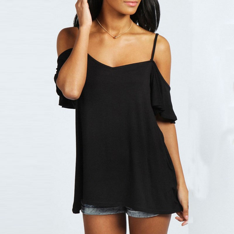 Online discount shop Australia - Fashion T Shirt  Sexy Women Slash Neck Short Sleeve Off Shoulder Casual Solid Stretch Top Tees Plus Size Tops