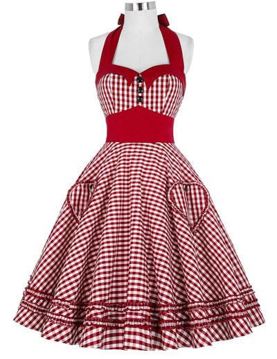 Women Dress Plus Size Audrey Hepburn Gowns Plaid Robe 50's 60s Vintage Rockabilly Pin Up Swing Dress