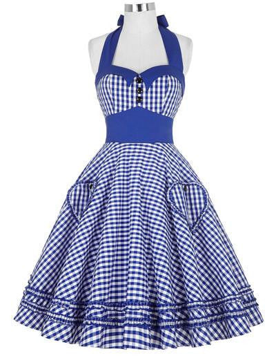 Women Dress Plus Size Audrey Hepburn Gowns Plaid Robe 50's 60s Vintage Rockabilly Pin Up Swing Dress