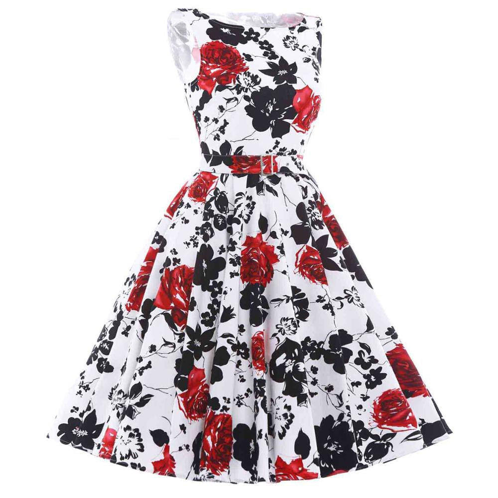 Online discount shop Australia - Jurken Women Dress Black Red Purple Summer Audrey Hepburn 50s 60s Vintage Dresses Vestidos Plus Size Rockabilly Party Dress