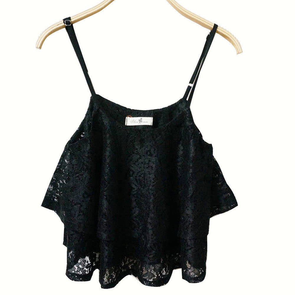 Online discount shop Australia - Crop Top Bralet Sexy Women Lace Floral Bralette Bra Bustier Cami Blouse Tank