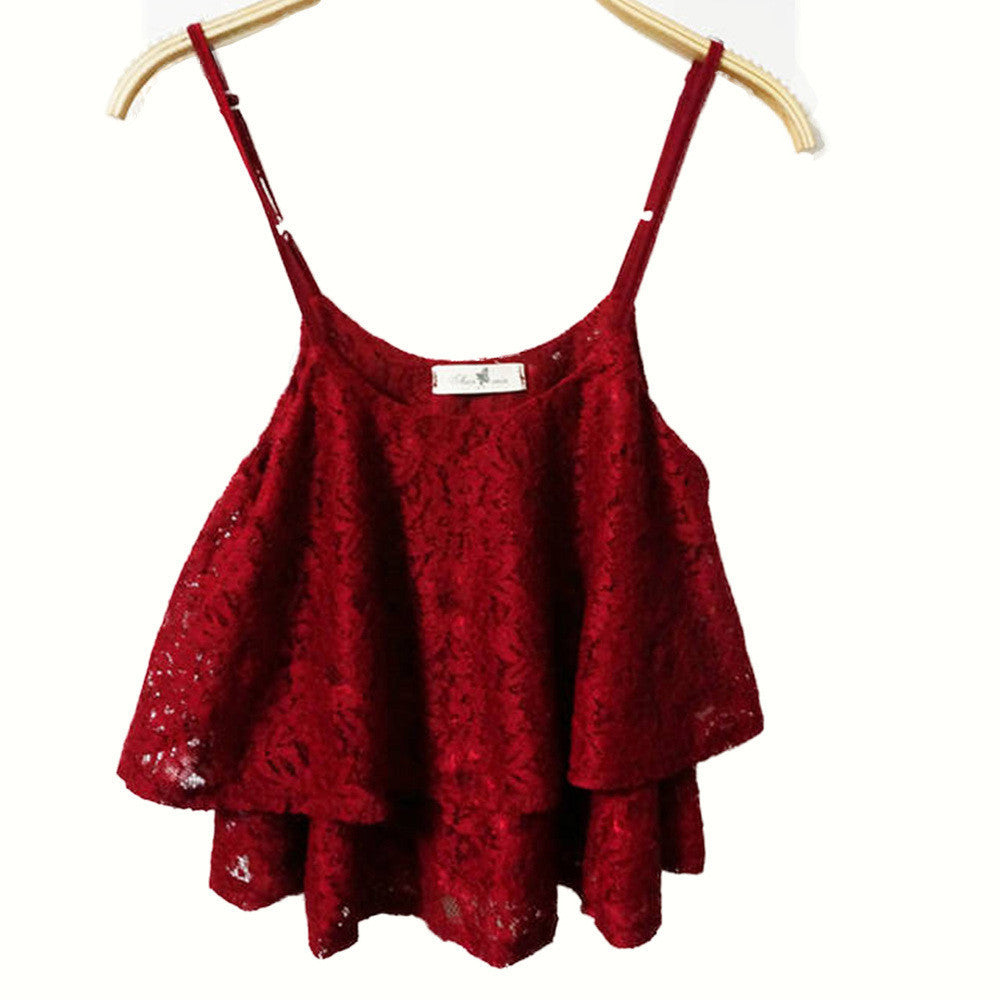 Online discount shop Australia - Crop Top Bralet Sexy Women Lace Floral Bralette Bra Bustier Cami Blouse Tank