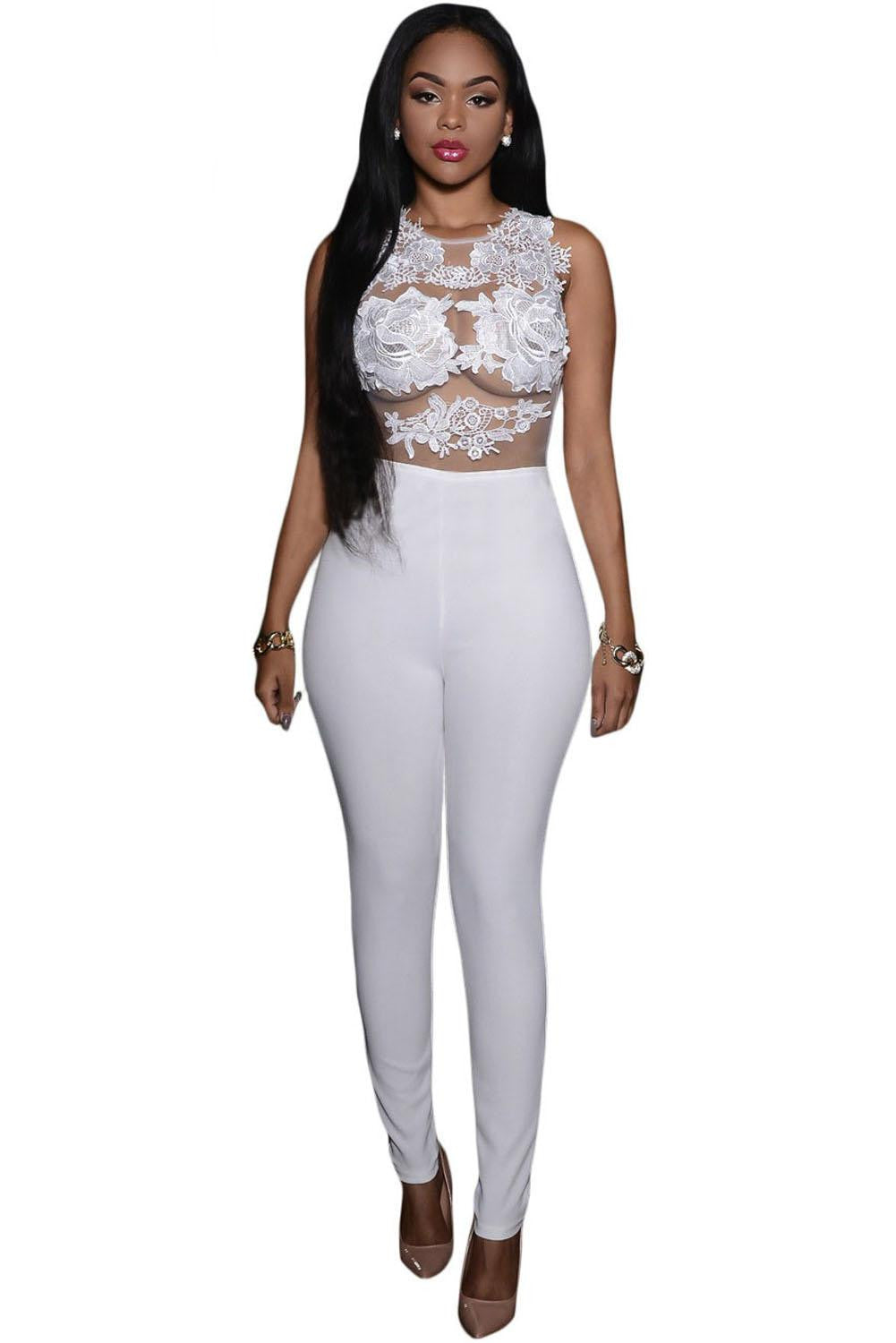 Online discount shop Australia - Dear-Lover Jumpsuits Women Long Pants Casual Black Lace Leather Splice Flare Open Back Party Sexy Club Rompers Macacao LC64037