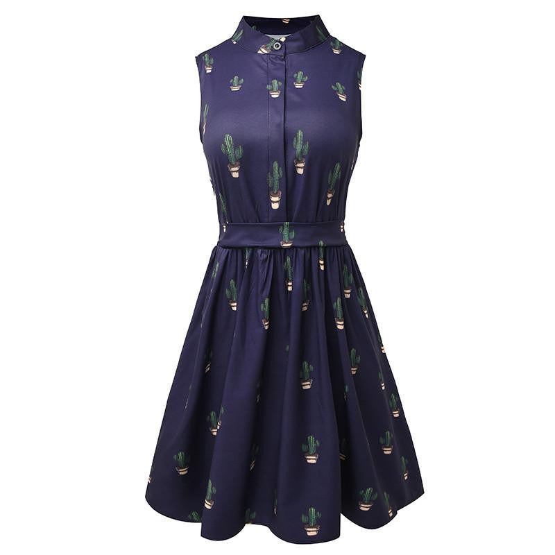 Summer Style Women Dress Flamingo Fun Flare Prints Casual High Waist Cute A Line Mini Dresses