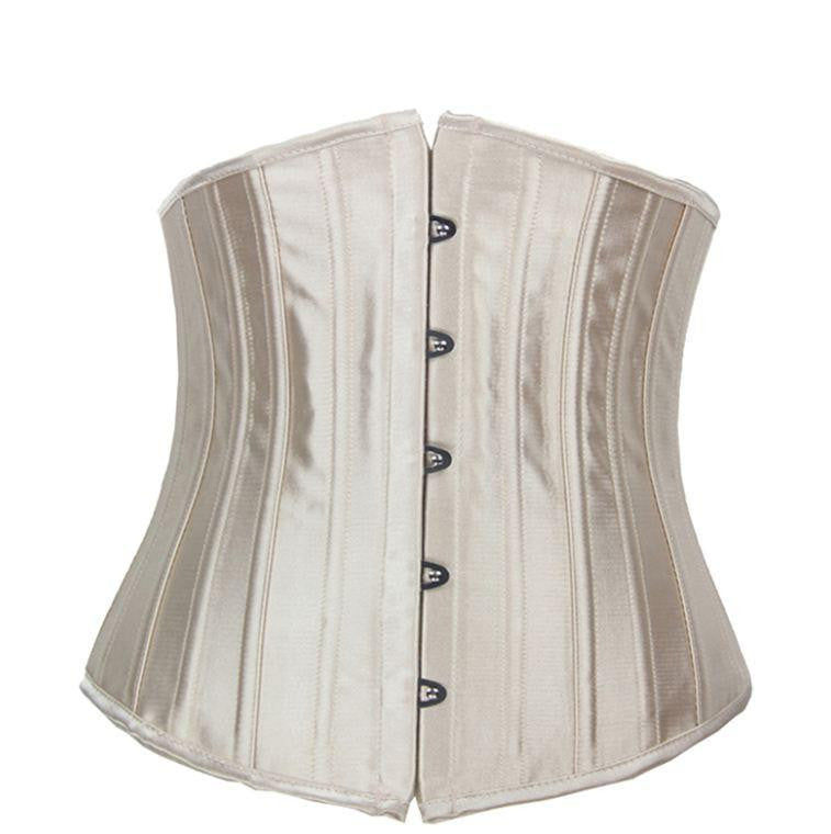 Online discount shop Australia - Burvogue Woman Waist Cincher Corselet Body Shaper Sexy Waist Control underbust Corsets & Bustiers Black Satin Steel Bone Corset