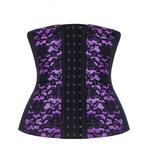 Online discount shop Australia - Burvogue Woman Waist Cincher Corselet Body Shaper Sexy Waist Control underbust Corsets & Bustiers Black Satin Steel Bone Corset