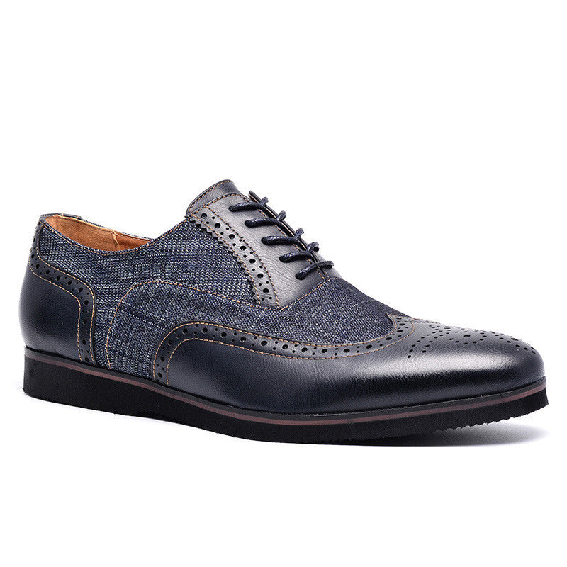 Online discount shop Australia - Men Casual Shoes Z6 brand Handmade breathable comfortable jeans PU Brogue men shoes #W6653