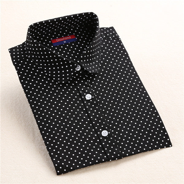 Red Polka Dot Shirt Dots Women Shirts Bohemia Long Sleeve Blouses Polka Dot White Women Shirts Blouses