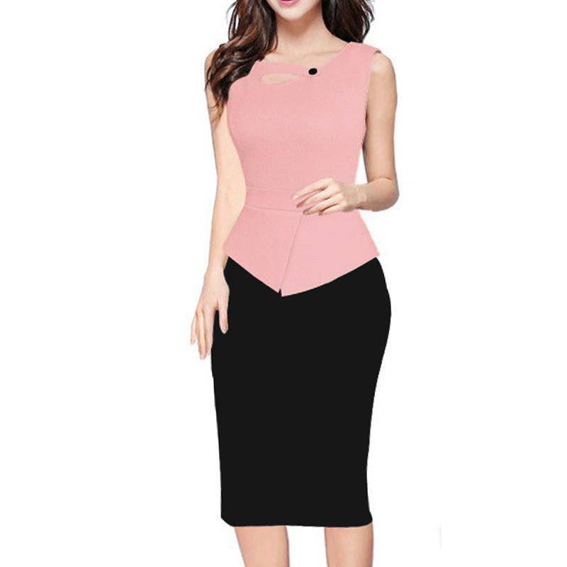 VITIANA Summer Womens Vintage Elegant Clothing Print Floral Patchwork Button Casual Work office Party Bodycon Dress