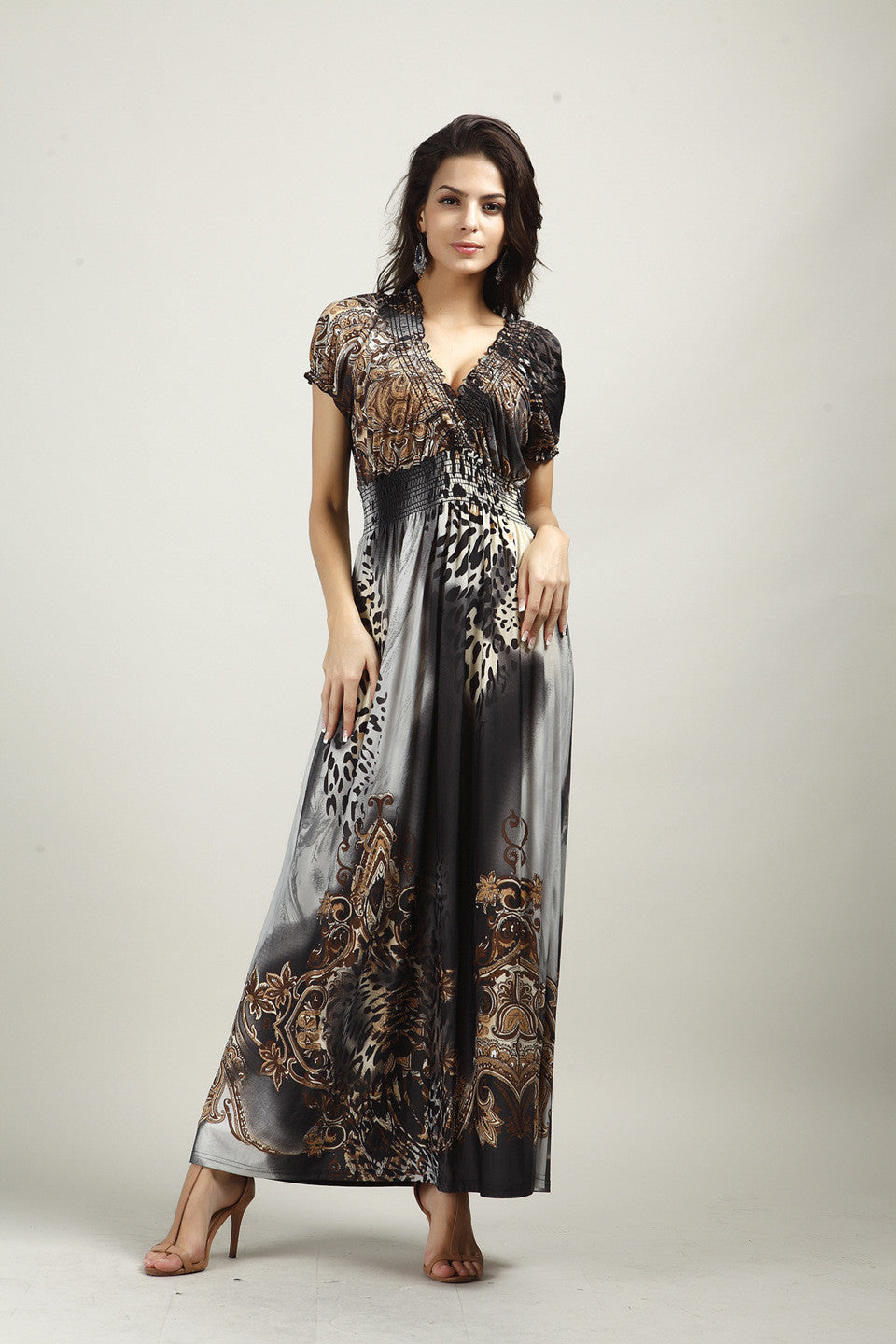 Online discount shop Australia - Fashion Beach Dress Leopard Dress Bohemian Mopping Large Size Ice Silk Dresses