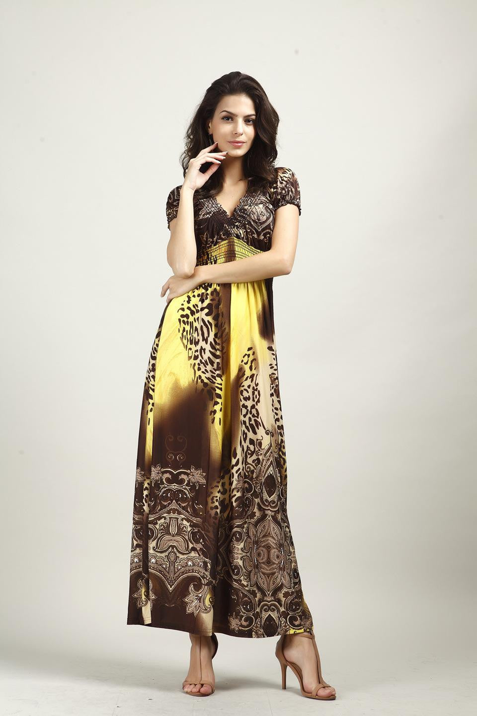 Online discount shop Australia - Fashion Beach Dress Leopard Dress Bohemian Mopping Large Size Ice Silk Dresses