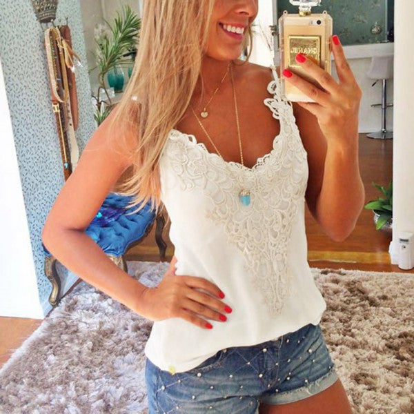 Online discount shop Australia - New  Womens Sexy Lace Crochet Camisole Sleeveless Blouses Tank Tops