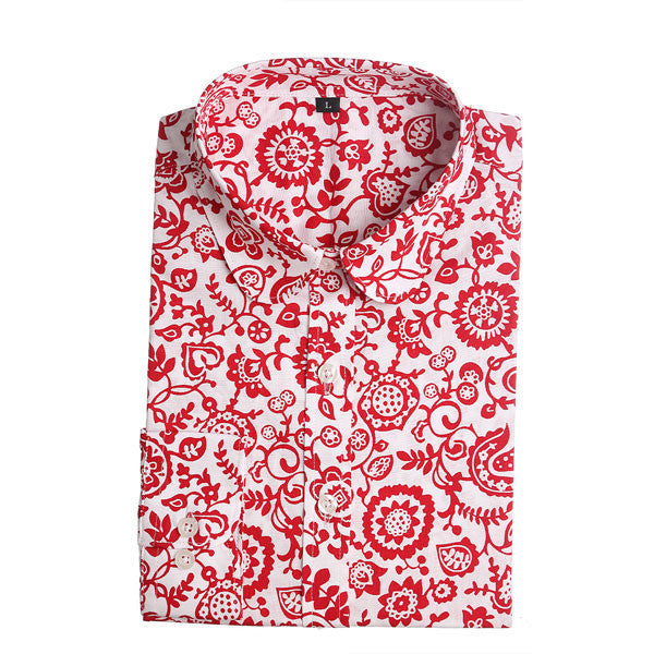 Online discount shop Australia - Blouses Women Long Sleeve Shirts Animal Print Cotton Ladies Tops Vintage Clothing Womens Shirt Plus Size 5XL