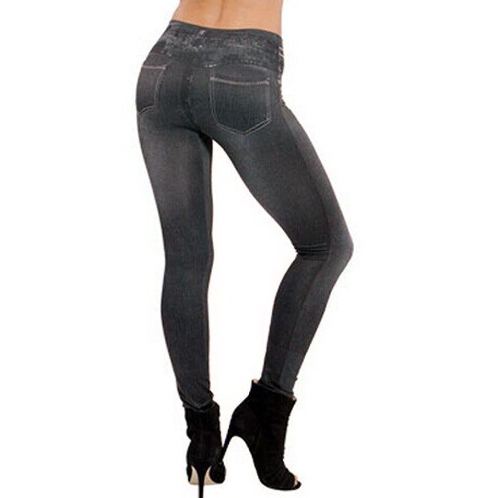 Skinny Slim Thin High Elastic Waist Washed Jeans leggings Pencil Pants Denim Leggings For Women