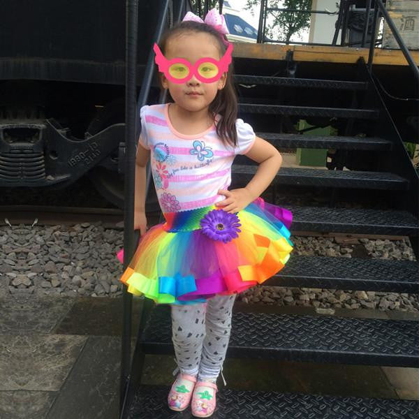 Style Girl Skirt Baby Kids Children Tutu Skirt Short Rainbow Skirt