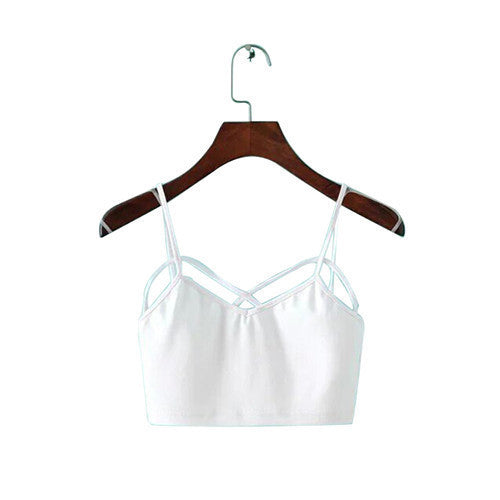 Women Lady Girl Fashion Camisole Cut Bra Crochet Straps Bandage-shaped Bustier Crop Top